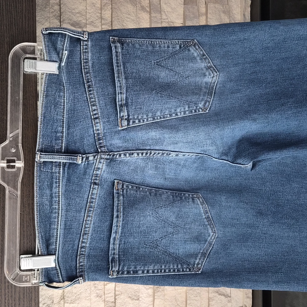 MOTHER High-Waist Wide Leg Jeans in Medium Blue - Picture 8 of 9
